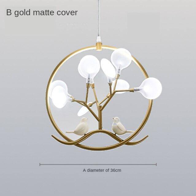 Suspension LED Luxe en branches dorées