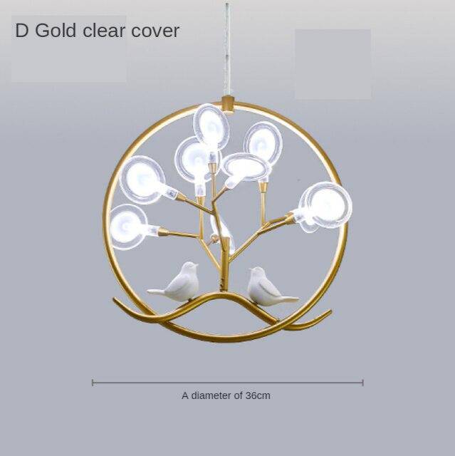 Suspension LED Luxe en branches dorées