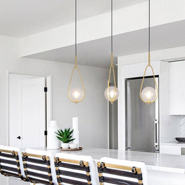 Suspension LED Loft en verre et métal Brillant