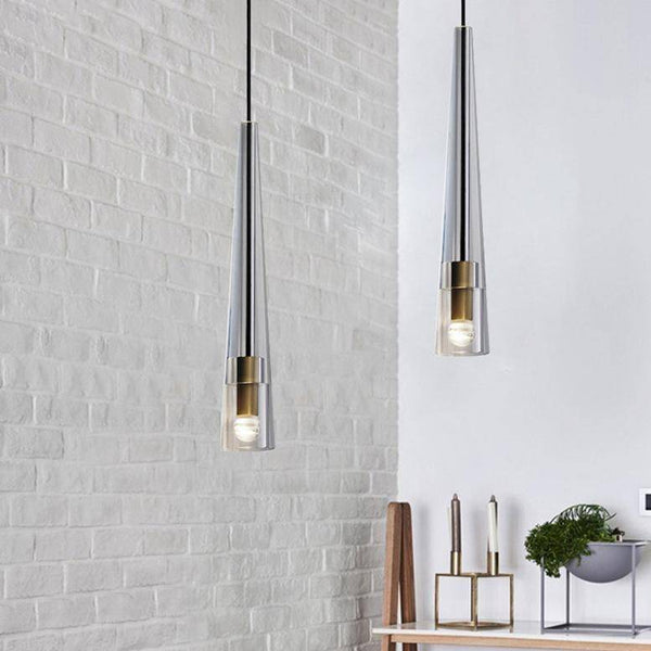 Suspension LED en verre Shadow Longue