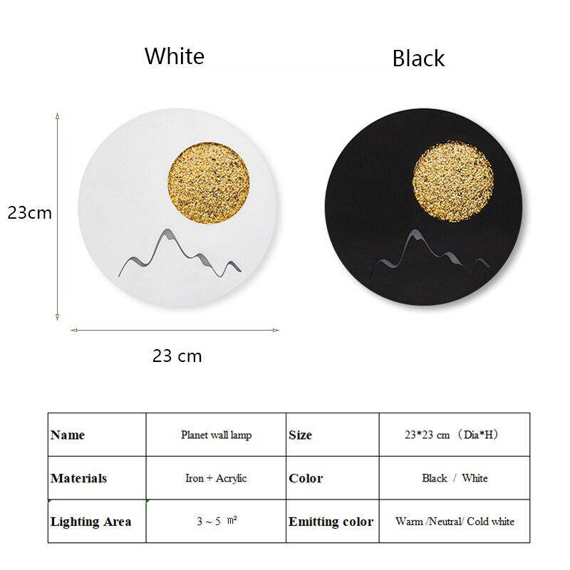 Applique murale LED ronde Moon