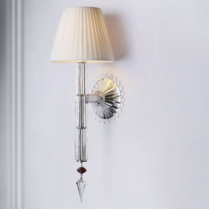 Applique murale LED Luxe avec abat-jour rétro et verre cristal