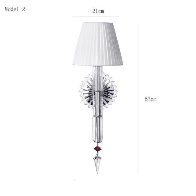 Applique murale LED Luxe avec abat-jour rétro et verre cristal
