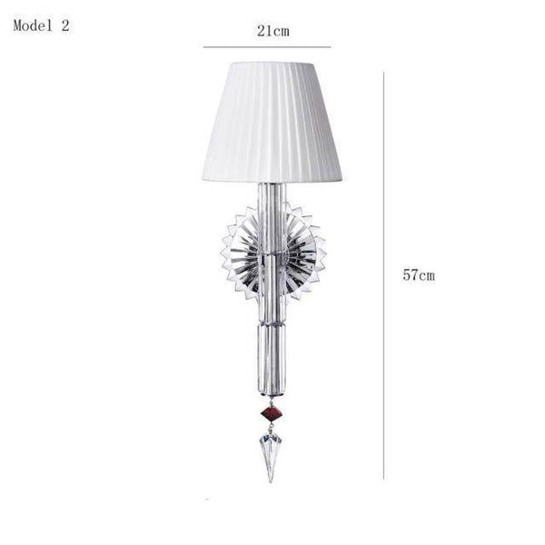 Applique murale LED Luxe avec abat-jour rétro et verre cristal