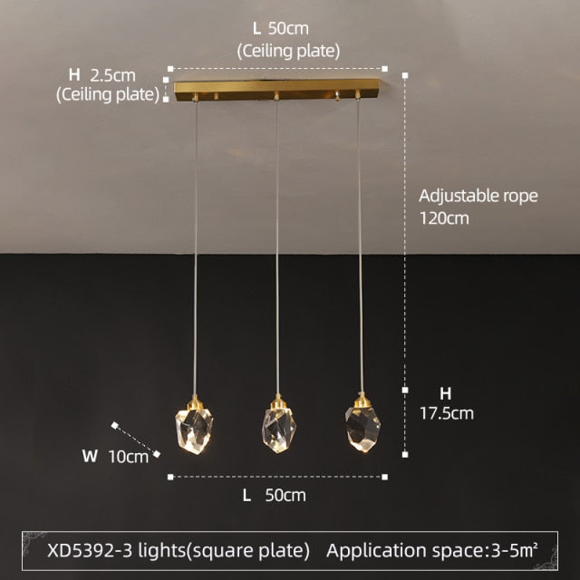 Lustre moderne LED Tyana Crystal Tear