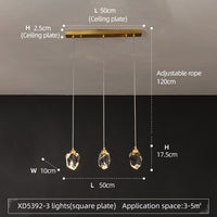 Lustre moderne LED Tyana Crystal Tear
