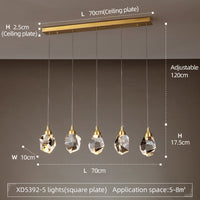 Lustre moderne LED Tyana Crystal Tear