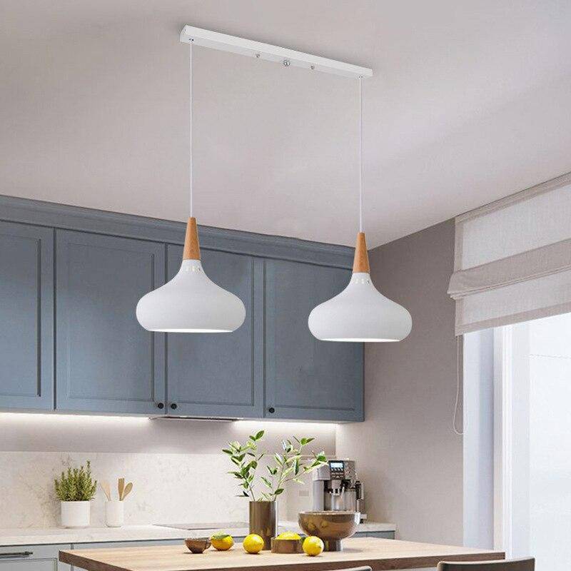 Suspension Loft LED en métal et bois