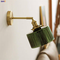 Applique murale design dorée LED en verre vintage