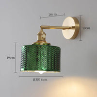 Applique murale design dorée LED en verre vintage