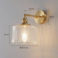 Applique murale design dorée LED en verre vintage