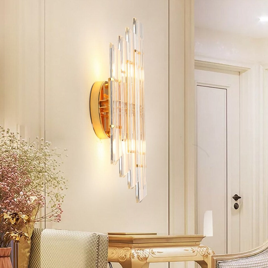 Applique murale LED Lyssia en verre transparent