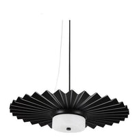 Suspension LED Loft en métal plissé noir