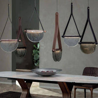 Suspension LED demi-cercle en verre Creative Design.