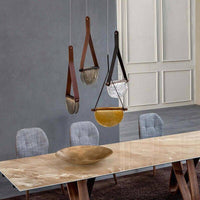 Suspension LED demi-cercle en verre Creative Design.