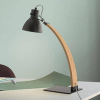 Lampe à poser design en bois et métal LED Loft