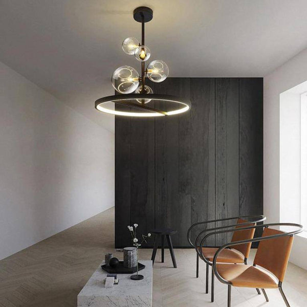 Suspension LED Circle & Glass Balls