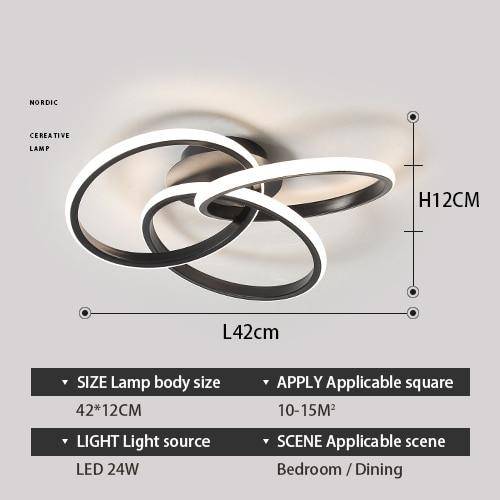 Plafonnier LED design avec anneaux en métal - Loft