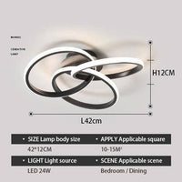 Plafonnier LED design avec anneaux en métal - Loft