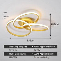Plafonnier LED design avec anneaux en métal - Loft