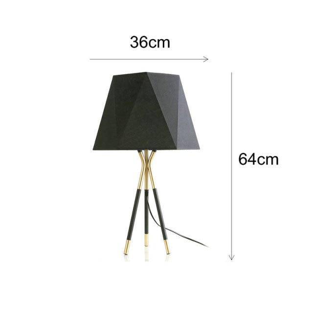 Lampe à poser LED métal & abat-jour triangle style Loft - Omi