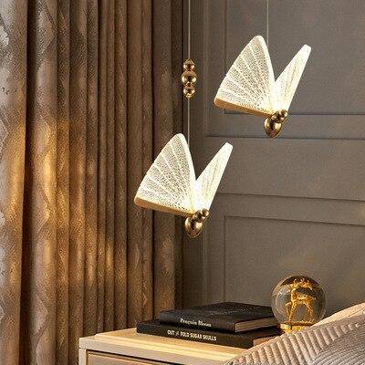 Suspension LED Butterfly en verre