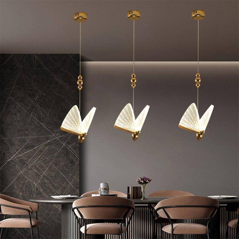 Suspension LED Butterfly en verre