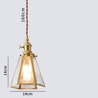 Suspension Vintage à LED dorée et verre cage