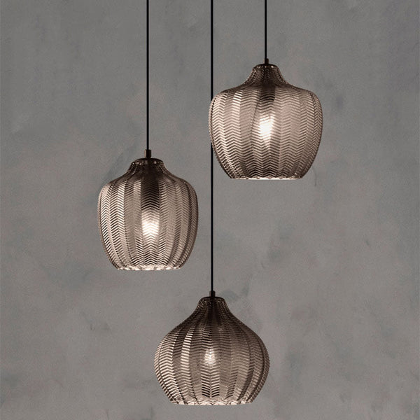 Suspension Guezra en verre fumé - Design contemporain