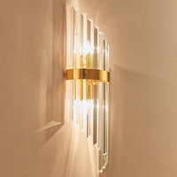 Applique murale LED dorée en verre cristal Luxury Glow
