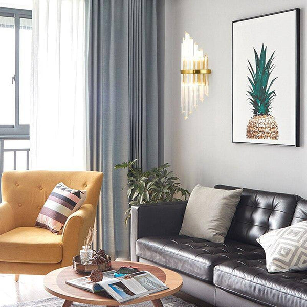 Applique murale LED dorée en verre cristal Luxury Glow