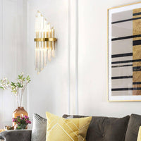 Applique murale LED dorée en verre cristal Luxury Glow