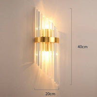 Applique murale LED dorée en verre cristal Luxury Glow