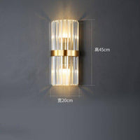 Applique murale LED dorée en verre cristal Luxury Glow