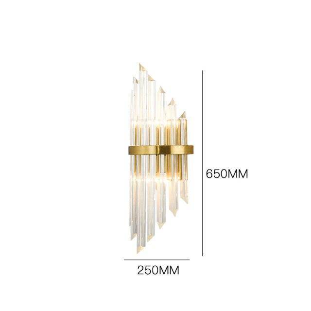 Applique murale LED dorée en verre cristal Luxury Glow