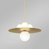 Suspension Loft LED Doré & Boules en Verre