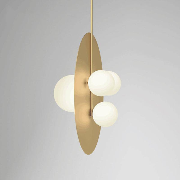 Suspension Loft LED Doré & Boules en Verre