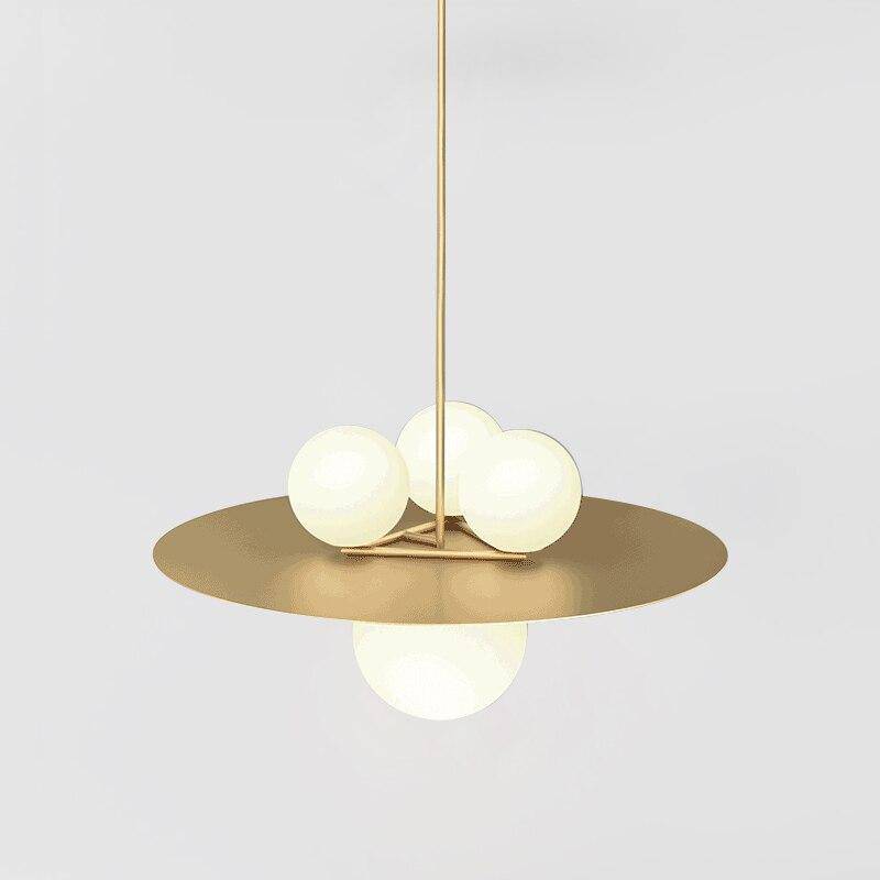 Suspension Loft LED Doré & Boules en Verre