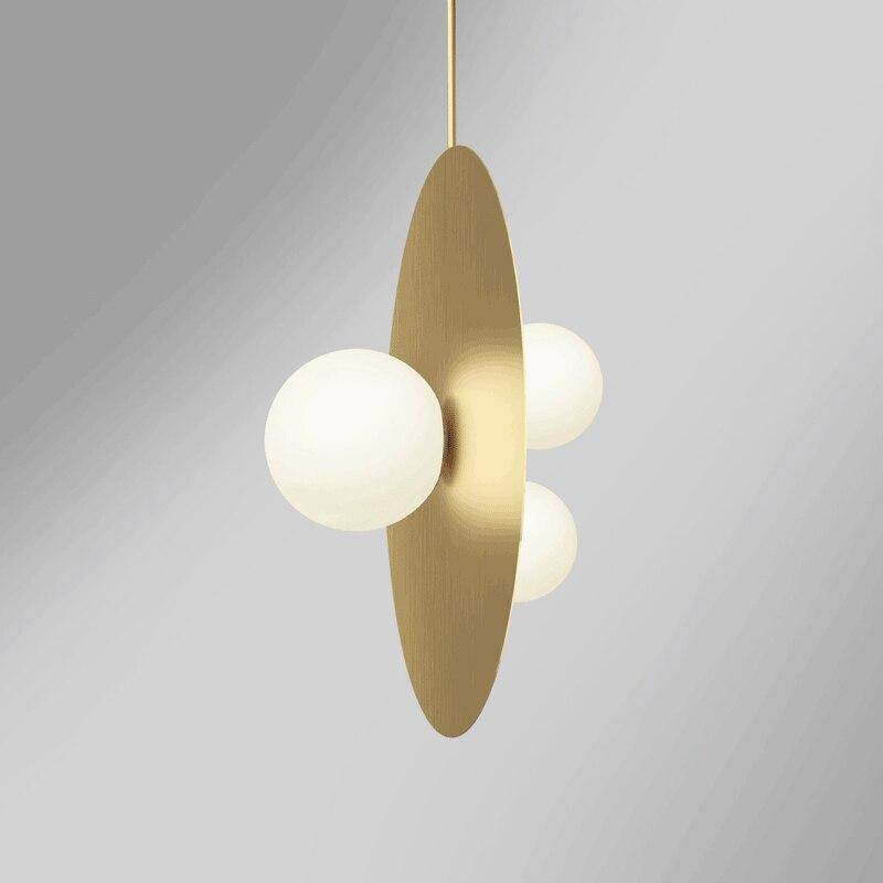 Suspension Loft LED Doré & Boules en Verre