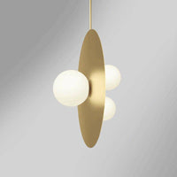 Suspension Loft LED Doré & Boules en Verre