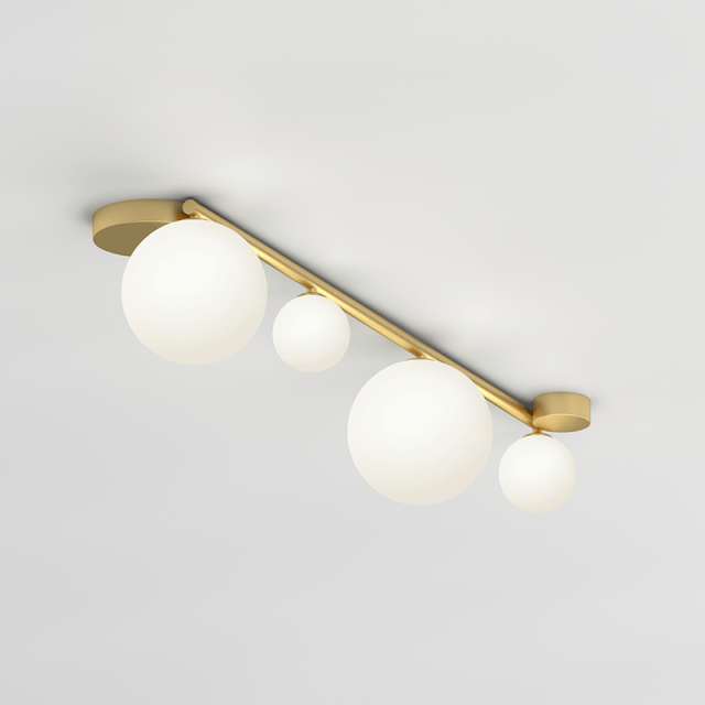 Plafonnier LED Doré Géométrique