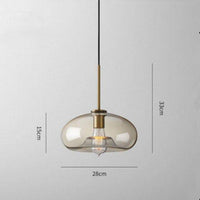 Suspension LED en verre ambré - Design Industriel