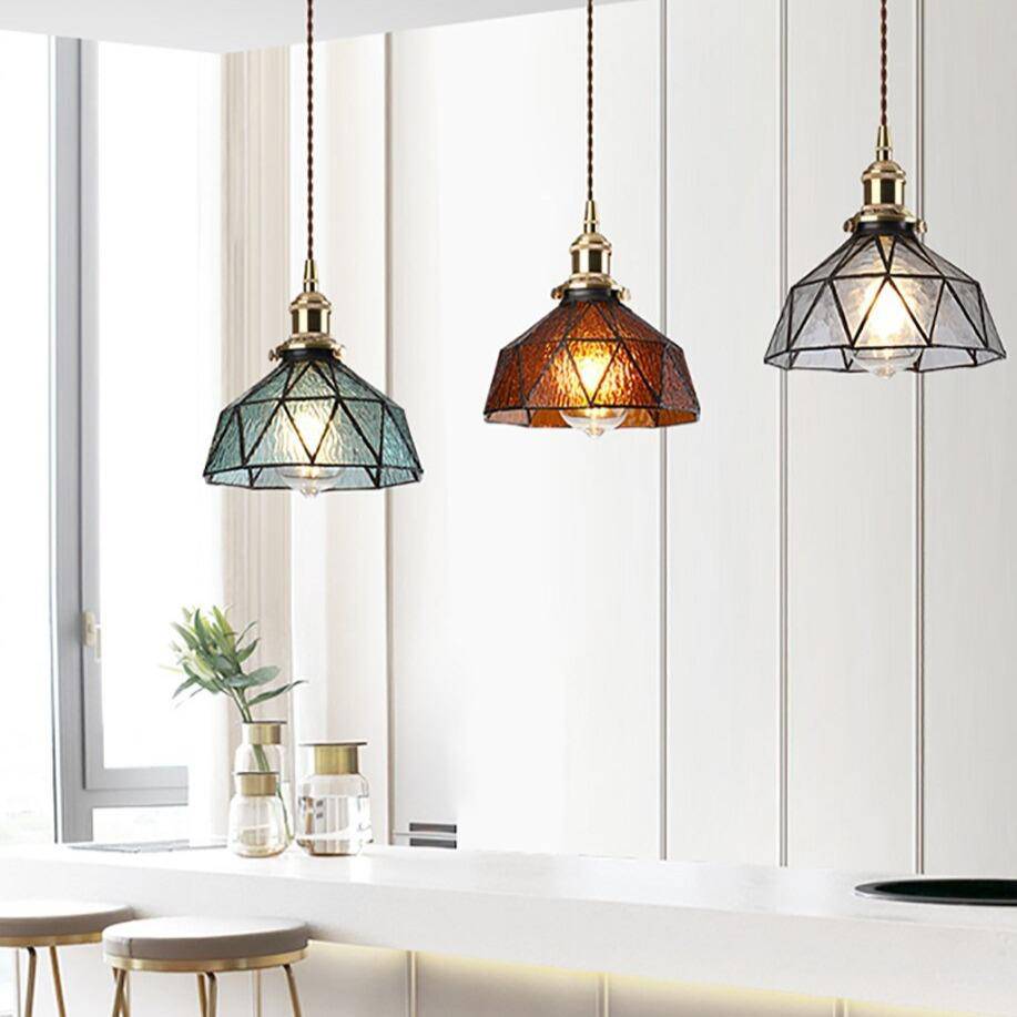 Suspension design à LED Loft avec abat-jour coloré en verre