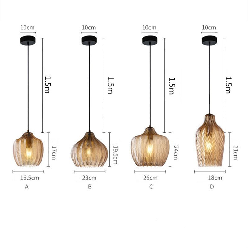 Suspension Guezra en verre fumé - Design contemporain