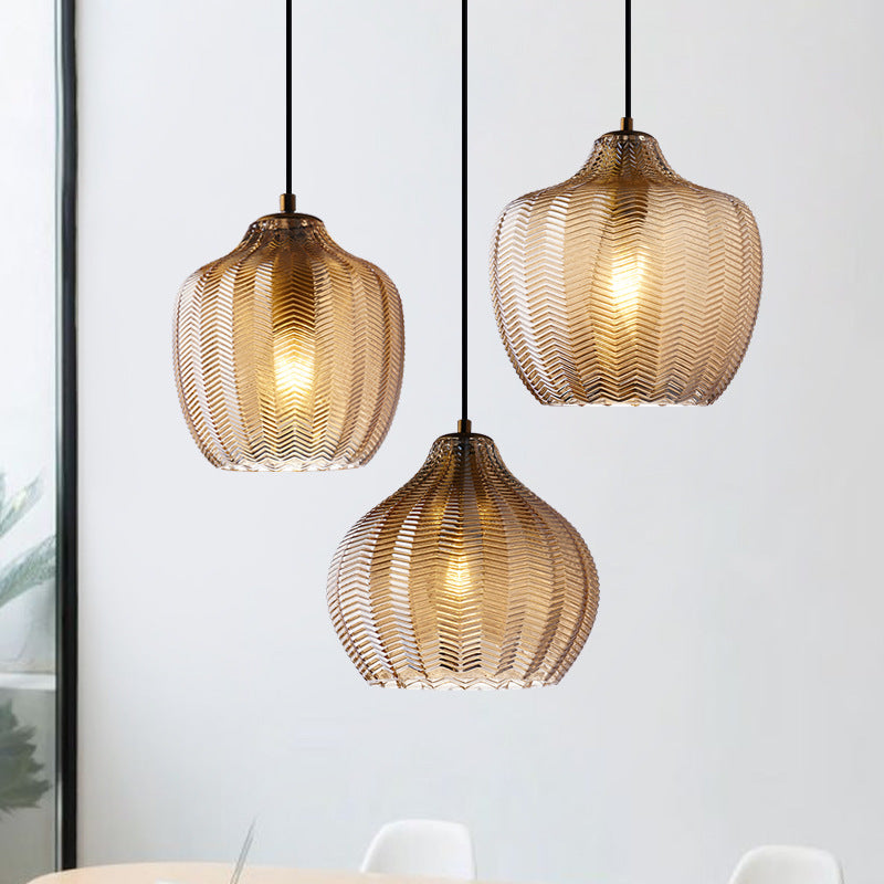 Suspension Guezra en verre fumé - Design contemporain