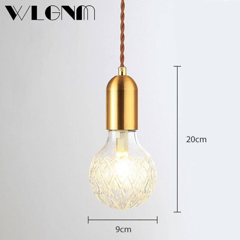 Suspension LED dorée avec ampoule rétro en cristal