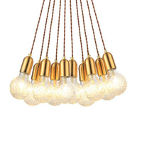 Suspension LED dorée avec ampoule rétro en cristal