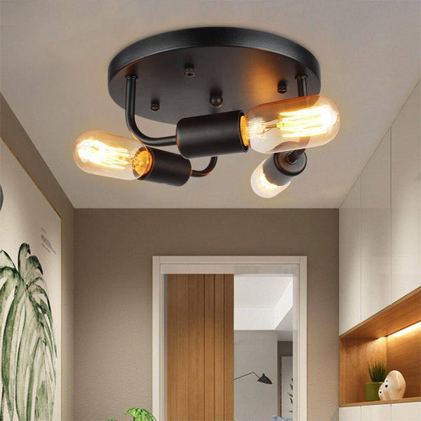 Plafonnier LED en métal avec ampoules Edison