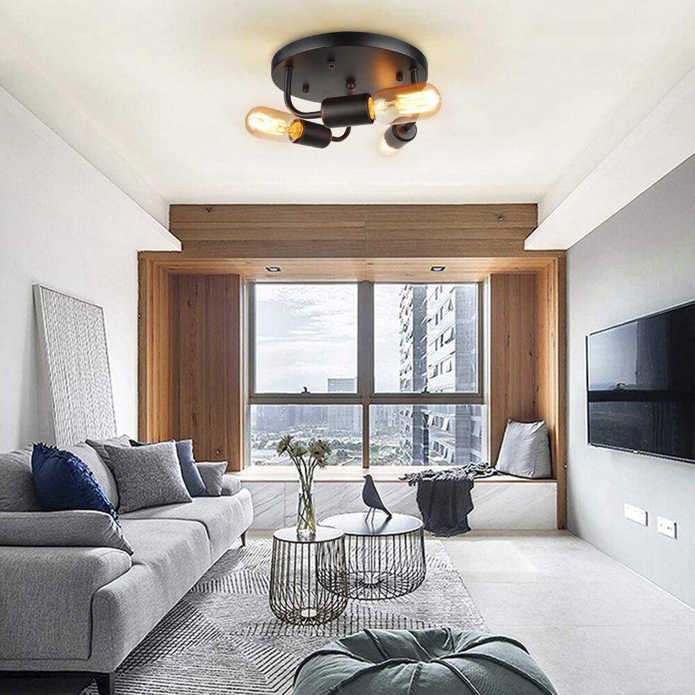 Plafonnier LED en métal avec ampoules Edison