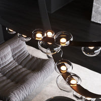 Lustre Luna en verre et métal, design moderne